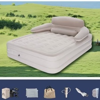 Matelas gonflable en PVC floqué (203x152x40cm) 40cm d'épaisseur Léger Pliable Résistant à l'eau Confort maximal Gonflage rapide