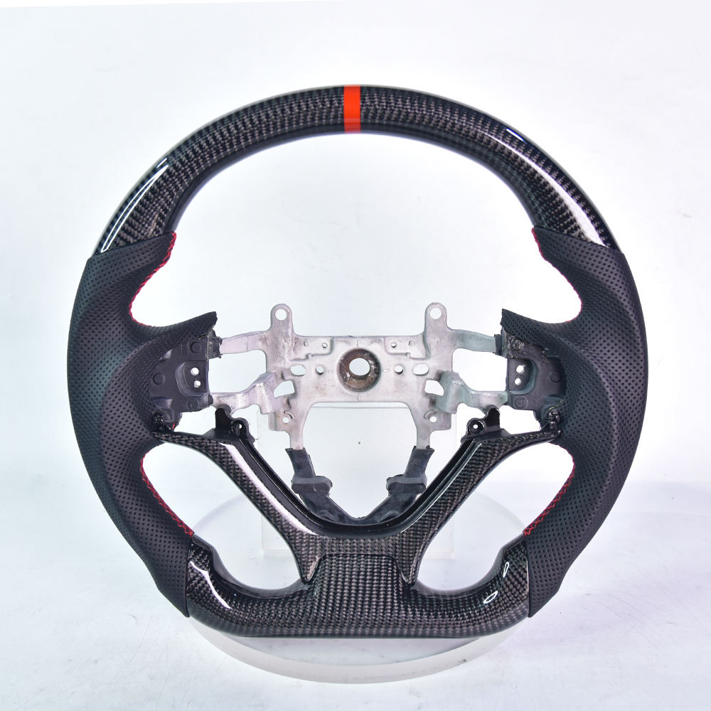 Carbon fiber+perforated leather+red return mark