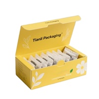 Boîtes cadeaux pliables biodégradables en carton de qualité alimentaire avec logo personnalisé OEM, pour petits sachets de thé, avec séparateur