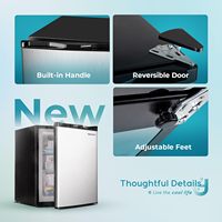 EUHOMY 2.1 pieds cubes mini congélateur vertical congélateur vertical profond maison porte simple avec porte réversible en acier inoxydable