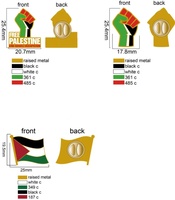 Épinglette personnalisée de 1 pouce couleur or drapeau Palestine Épingle de haute qualité personnalisée