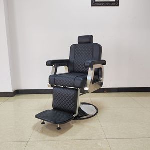 Sillón de Barbería Retro de Cuero con Base Dorada Reversible para Barbería MK - Product Image 4