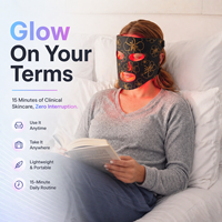 Masque facial LED GLPE en silicone, 7 modes de couleurs, thérapie par lumière infrarouge proche pour soins de la peau à domicile, SPA, logo personnalisé ODM