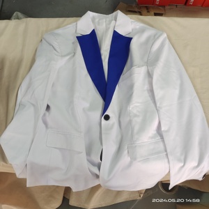 Abito da uomo bicolore 3 pezzi su misura per testimone o sposo, smoking slim fit in jacquard con giacca, gilet e pantaloni - Product Image 2