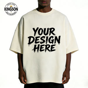 Camiseta de Hombre, Personalizada con Logotipo, Estilo Holgado, Hombros Caídos, Cuello Redondo, Camiseta Lisa de Lujo, 100% Algodón - Product Image 1