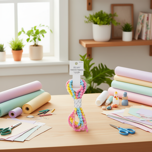 ริบบิ้นปอมปอม ILAN ขนาด 1 ซม. x 3 ม. หลากสี สำหรับตกแต่งงานฝีมือ - Product Image 3