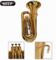 Tuba Bb Tone Lapisan Emas OEM Berkualitas Tinggi Dengan 3 Piston Instrumen Band