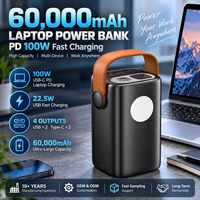 Banque d'Énergie Portable pour Ordinateur Portable Prix d'Usine Best-Sellers Multifonction PD100W 60000mAh 100000mAh avec Affichage Numérique