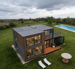 Lussuosa Casa Container a Due Piani con Negozio e Caffetteria Integrati, Design Cinese, Costruzione in Acciaio e Pannelli Sandwich - Product Image 4