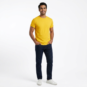 T-shirt pour homme en gros, confortable, coupe ajustée, coton, teint en pièce, dernier design à prix avantageux - Product Image 1