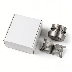 Réchaud à alcool en titane pur et support en alliage, kit de brûleur portable pour camping, pique-nique, voyage, petit barbecue - Product Image 3