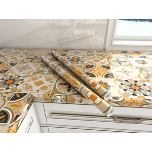 Papel Tapiz Autoadhesivo de 60 cm de Ancho, Papel Tapiz Mediterráneo Resistente al Aceite para Cocina - Product Image 1