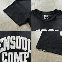 T-shirt ample et carré personnalisé pour homme, 100 % coton, col rond, coupe ajustée, 260 g, broderie dessinée à la main, design court, écologique