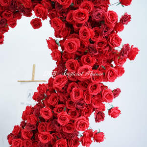 DKB ซุ้มดอกไม้ประดิษฐ์สีแดงประดิษฐ์ตกแต่งโรงงานปรับแต่งได้ - Product Image 4