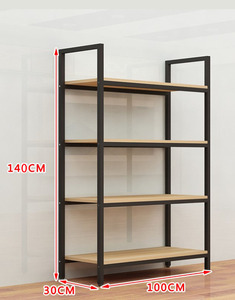 Estantería de Supermercado Personalizada de una Sola Cara para Carga Ligera <span class=keywords><strong>con</strong></span> Duraderos Estantes de <span class=keywords><strong>Madera</strong></span> y Metal para Ventas - Product Image 4