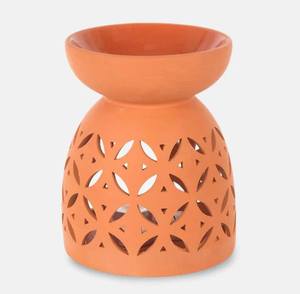 Quemador de Aceite de Arcilla Terracota con Diseño de Cuatro Hojas - Product Image 2