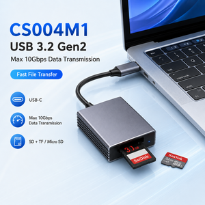 Lecteur de carte <span class=keywords><strong>SD</strong></span> 7.1 Express Type C 985 Mo/s 10 Gbps USB 3.2 en aluminium 2 en 1, adaptateur de lecteur de carte mémoire <span class=keywords><strong>Micro</strong></span> <span class=keywords><strong>SD</strong></span> TF pour ordinateur portable - Product Image 4