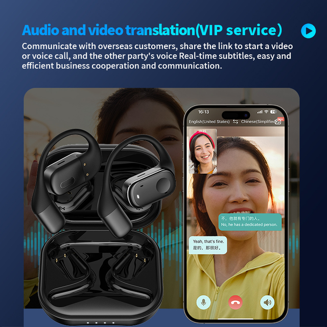 VORMOR G5 Smart Voice AI Translator Earbuds Instant Translator 150 Languages Accents Real-Time Translation Earbuds