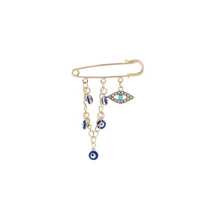 Broche de Segurança Banhado a Ouro, Broche de Proteção Olho Turco Azul para Roupas Femininas e Hijab - Product Image 5