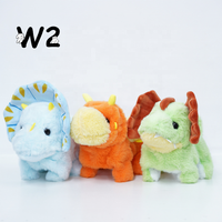 W2TOY Mainan Boneka Anak-Anak Keluarga Dinosaurus Klasik Teman Hewan Peliharaan Kartun Elektrik Berjalan Maju Mundur Mendukung Kustomisasi 3+