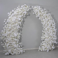 Arche de fleurs artificielles en rose blanche, décoration de toile de fond de mariage, arche florale en soie 8D pour cérémonie, fête, événement
