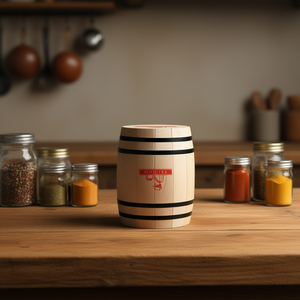 Recipiente de madera Liu, pequeño tarro hermético para almacenamiento, organizador de cocina rústico con tapa para especias y condimentos - Product Image 2