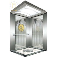 Ascenseur à grande capacité en acier inoxydable pour immeubles d'appartements, machine de traction sans engrenages, ascenseur de salle avec revêtement de sol en PVC