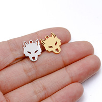Pendentif Tête de Loup Gravée en Acier Inoxydable, Breloques Collier Loup Alpha pour Bricolage, Force Animale, Loyauté, Bijoux Homme, Cadeau