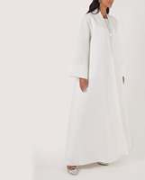 Robe de prière personnalisée OEM à faible MOQ, Abaya de luxe islamique pour femmes, en tissu sandwich blanc, style ample de Dubaï, pour l'Aïd et le Ramadan