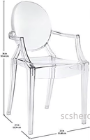 Fauteuil de salle à manger empilable en acrylique, style moderne et élégant, vintage, taille personnalisée, couleur transparente, pour hôtels, banquets, anniversaires