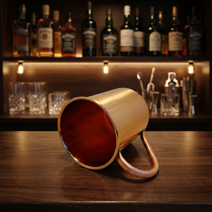 Taza de Cobre Premium para Moscow Mule, Lisa, de Cobre Puro, Cilíndrica, con Asa de Cobre, Vajilla de Bar al por Mayor, Utensilios para Bebidas y Cócteles - Product Image 2