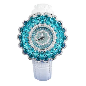 Jewelry Hot Selling Fashion Genuine Leather Luxury Inlaid Palaiba Brilliant Quartz Watch Women's Watch