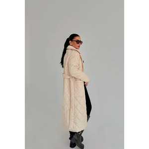 Abrigo Acolchado de Plumón Color Crema para Mujer - Product Image 1