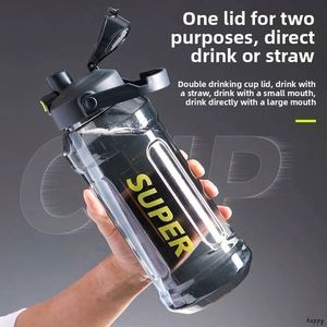 Botella de Agua Deportiva Motivacional de 2L, Tritán sin BPA, 1 Galón, con Pajita para Beber Directo, Marcador de Tiempo, Botella Pequeña de Plástico - Product Image 4