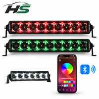 Barre lumineuse LED HSSH 50 pouces 375W à double rangée avec rétroéclairage RGB, faisceau spot haute intensité, contrôle par application, nouvelle, étanche, pour camion/SUV