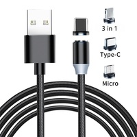 Kabel pengisi daya Cepat Usb 1M 2M, untuk iPhone Android, perangkat ponsel, kabel pengisian daya magnetik untuk iPhone