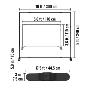 2.4m 3m Alüminyum Alaşımlı Fotoğraf Arka Plan Standı Fotoğraf Arka Plan Bezi Braketi Asma Çubuğu Canlı Yayın Yeşil Ekran Kumaşı - Product Image 5