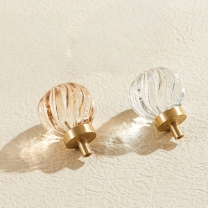 Poignées de tiroir en forme de citrouille transparente couleur champagne pour armoire, commode, table de chevet, <span class=keywords><strong>quincaillerie</strong></span> de <span class=keywords><strong>cuisine</strong></span> moderne minimaliste - Product Image 4