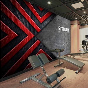 Carta da parati industriale retrò personalizzata 3D <span class=keywords><strong>adesivo</strong></span> da parete botanico impermeabile per la decorazione della parete della <span class=keywords><strong>palestra</strong></span> - Product Image 1