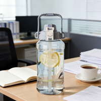 Bouteille d'eau réutilisable Longstar sans BPA, 2 L, écologique, anti-fuite, avec corde, pour adultes, voyages, utilisation en extérieur
