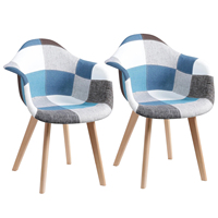 Chaise nordique moderne multicolore lin tissu patchwork fauteuils café salon coin réception chaises de salle à manger avec dossier