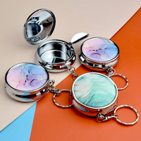 Nouvelle boîte à pilules portable de poche avec miroir intégré, petite boîte en métal, porte-clés avec miroir à l'intérieur