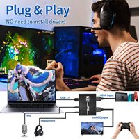 Carte de capture vidéo 4 canaux Hardrock Metal 4K pour HDMI USB 3.0 avec répartiteur quadruple pour diffusion en direct et utilisation en conférence FCC CE