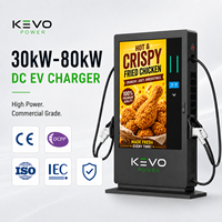 Chargeur EV DC à double pistolet, monté au sol, 30kW 40kW 60kW 80kW avec écran publicitaire numérique de 65 pouces