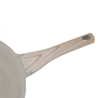 Poêle à frire antiadhésive en aluminium moulé sous pression avec couvercle en verre motif marbre blanc 20/24/28cm pour œufs et steaks, usage domestique et professionnel, OEM ODM