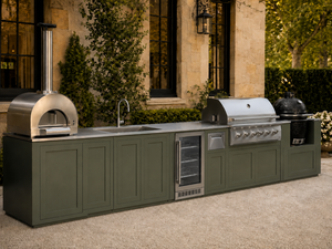 Cucina per barbecue e Grill all'aperto di lusso per ville Forno elettrico integrato su misura e griglia in acciaio inossidabile - Product Image 4