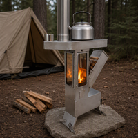 Poêle à bois manuel LULING HJ600 toutes saisons en acier inoxydable pour le camping