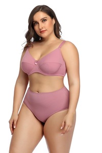 Conjunto de Sujetador y Bragas Ultrafinos, Cómodos y Transpirables, Estilo Diario, Brattle Stanik Beha Push-up para Mujeres de Talla Grande - Product Image 4