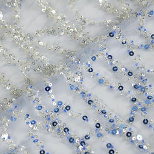 <span class=keywords><strong>Marimekko</strong></span> ผ้าตาข่ายคลุมหน้าปักเลื่อม,ผ้าตาข่ายถักด้วยมุกสำหรับชุดราตรีงานแต่งงาน - Product Image 3