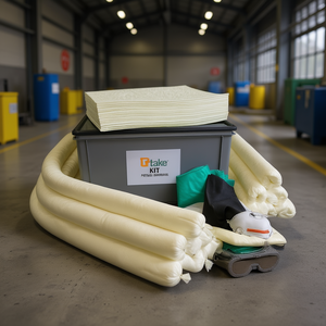 Ttake Portable Chemical Spill <b>Kit</b> With Absorbent Pads And Boots For Industrial Use - Product Image 3